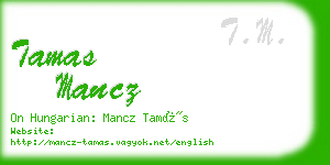 tamas mancz business card